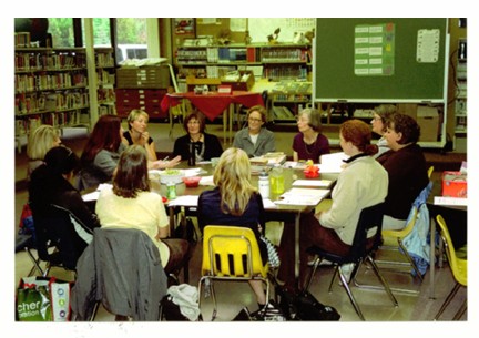 At Port McNeill Pamela Proctor leads a workshop for primary teachers in the Vancouver Island North School District No. 85